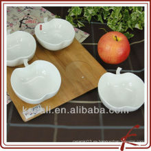 China Fábrica de cerámica blanca porcelana Snack plato de la planta de cenas Set